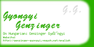 gyongyi genzinger business card